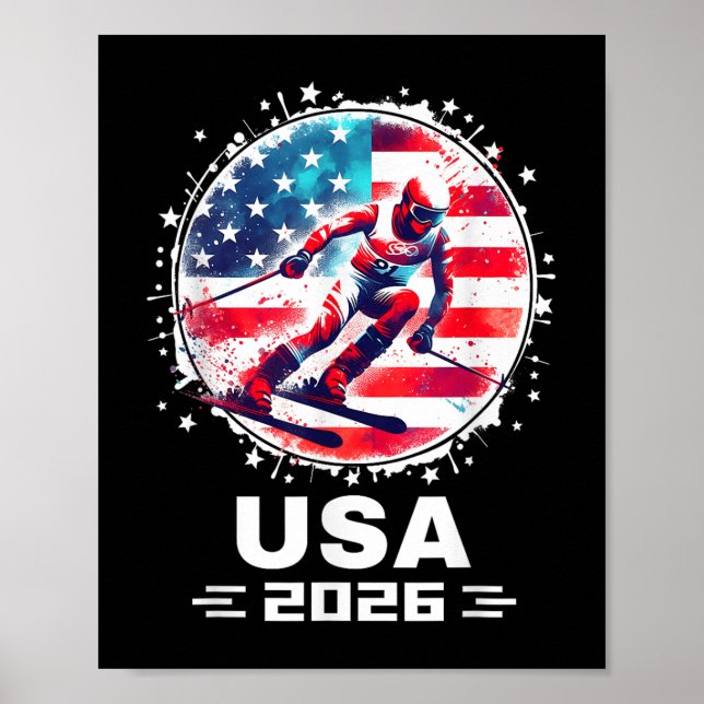Affiche Équipe Des États-Unis 2026 Chemise De Ski Pour Hom (Devant)
