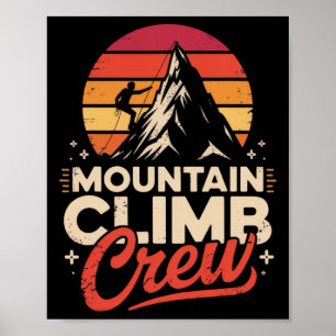 Affiche Équipe d'escalade de montagne passionnés d'aventur
