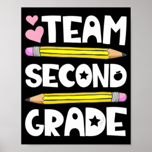 Affiche Équipe Deuxième Année Amusement 2E Retour À L'Écol