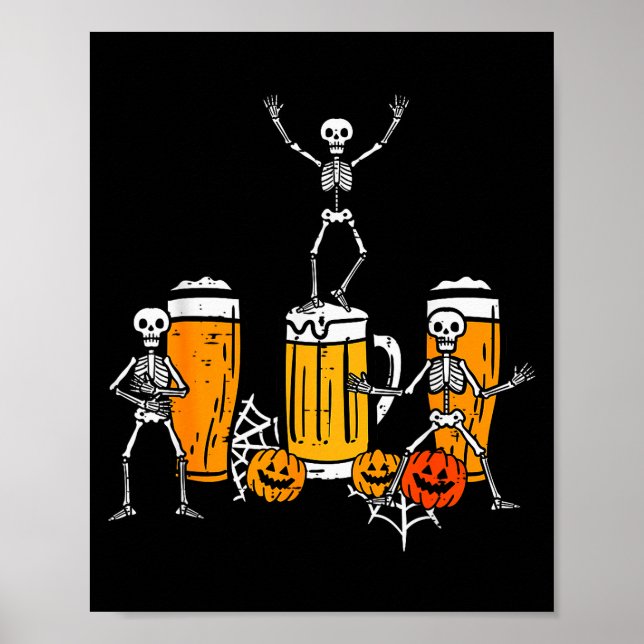 Affiche Équipe d'Halloween Squelettes Danse Costume Drôle  (Devant)