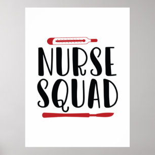 Affiche Équipe d'infirmières cadeau d'infirmière