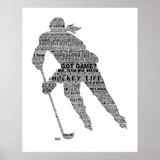 Affiche Équipe du joueur de hockey entraîneur Motivational