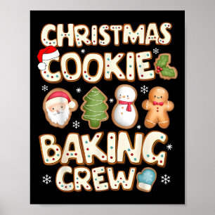 Affiche Équipe du Père Noël Bonhomme de Neige Biscuit de N