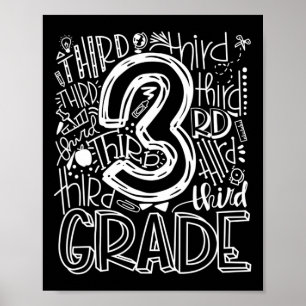 Affiche Équipe Enfants Enseignant Byck To School 3rd Grade