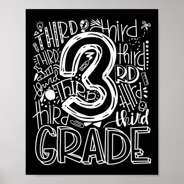 Affiche Équipe Enfants Enseignant Byck To School 3rd Grade (Devant)