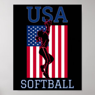 Affiche Équipe États-Unis Femmes Sports Patriotique Drapea