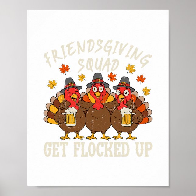 Affiche Équipe Friendsgiving Dinde Thanksgiving Amis Dr (Devant)