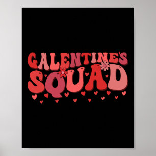 Affiche Équipe Galentines Gang Saint-Valentin Drôle Galent