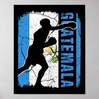 Affiche Équipe guatémaltèque de boxe Guatémaltèque Drapeau