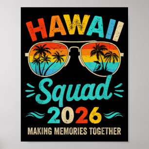 Affiche Équipe Hawaï 2026 Vacances Amis Famille Correspond