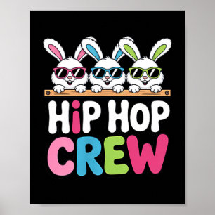 Affiche Équipe Hip Hop Bunny Squad Ambiance de fête de Pâq