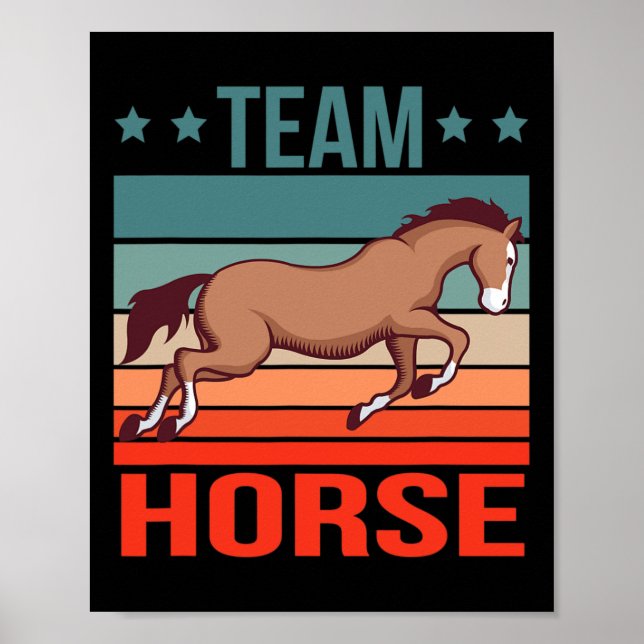 Affiche Équipe Horse Citation Cheval équitation Stuff Hors (Devant)