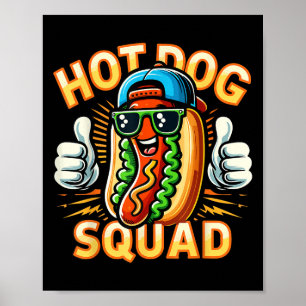 Affiche Équipe Hot Dog Squad Funny Hot Dog Stand Team Hotd
