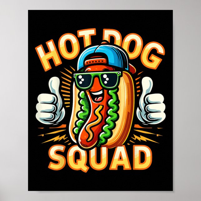 Affiche Équipe Hot Dog Squad Funny Hot Dog Stand Team Hotd (Devant)
