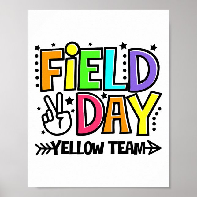 Affiche Équipe jaune de la journée sur le terrain drôle po (Devant)
