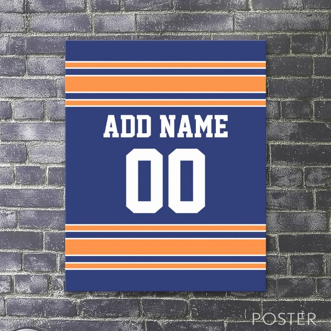 Affiche Équipe Jersey avec nom et numéro personnalisés (Sport Jersey Poster)