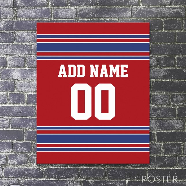 Affiche Équipe Jersey avec nom et numéro personnalisés (Sport Jersey Poster)