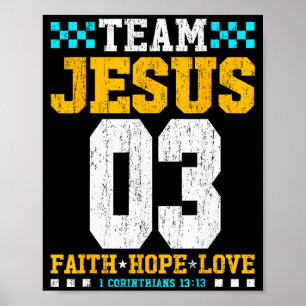 Affiche Équipe Jésus 03 Foi Espoir Amour Bible chrétienne