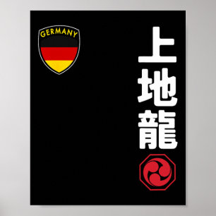 Affiche Équipe Karate Uechi Ryu Allemand Drapeau Martial J