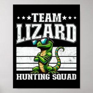Affiche Équipe Lizard Hunter Squad Funny Retro Gecko Lizar