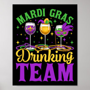 Affiche Équipe Mardi Gras Party Client Boire de la bière B