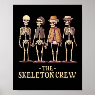 Affiche Équipe masculine de squelette d'Halloween