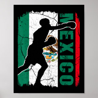 Affiche Équipe mexicaine de boxe Mexique Drapeau Gants de