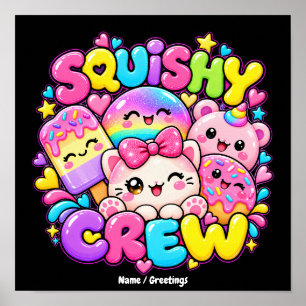Affiche Équipe Mignonne Kawaii Art Anime Bonbon Pastel