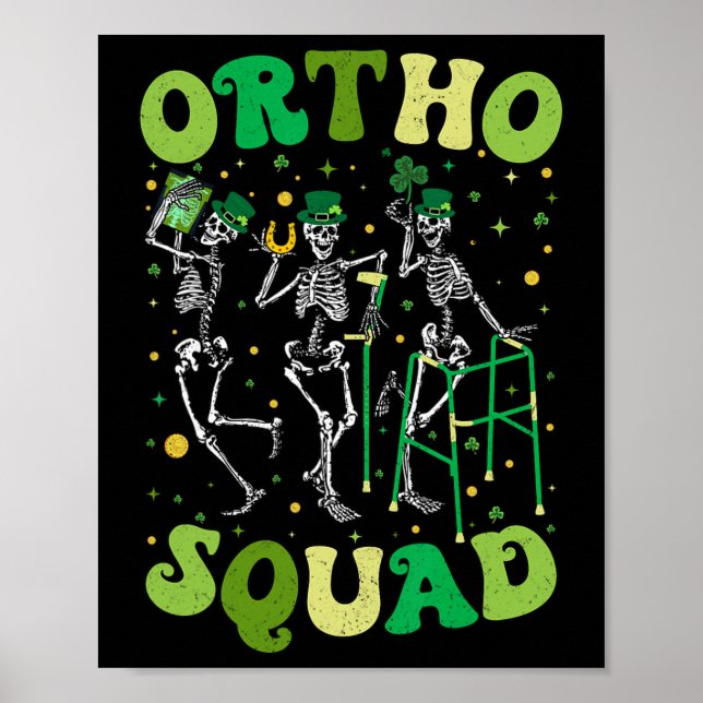 Affiche Équipe Ortho Squelettes Danseurs St Patricks Ortho (Devant)