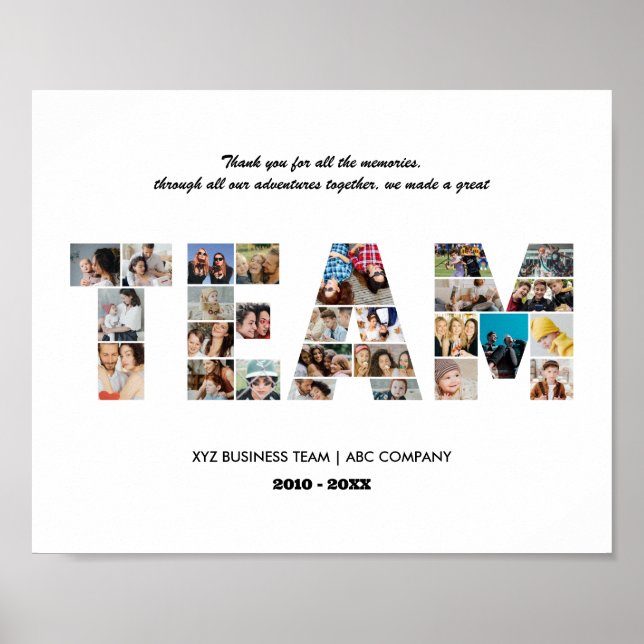 Affiche Équipe Photo Collective Collègue Farewell Party (Devant)