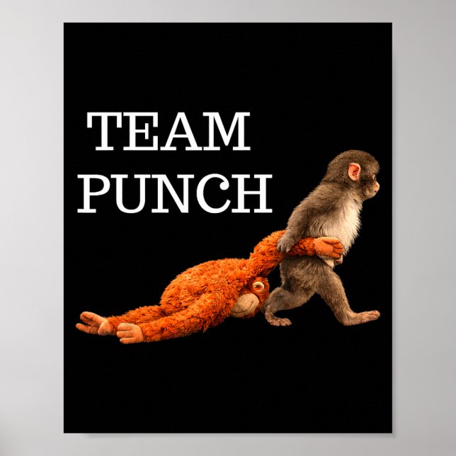 Affiche Équipe poing bébé singe poing tendance mème graphi (Devant)