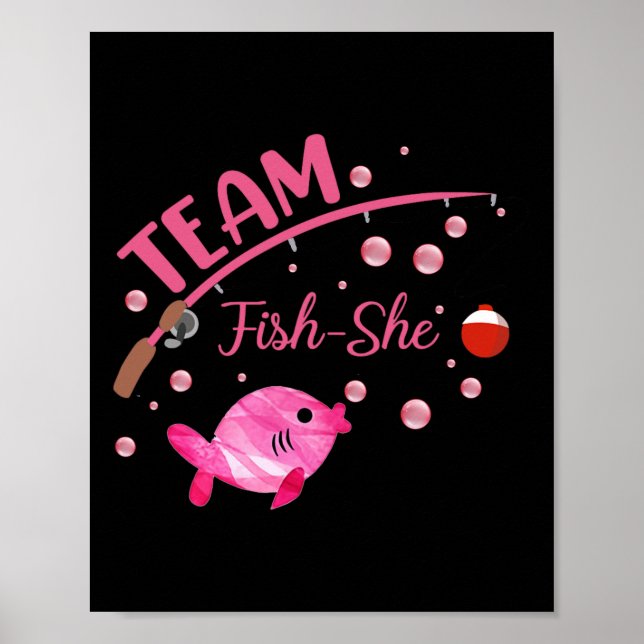 Affiche Équipe Poisson Elle T-shirt Fête de Révélation de  (Devant)