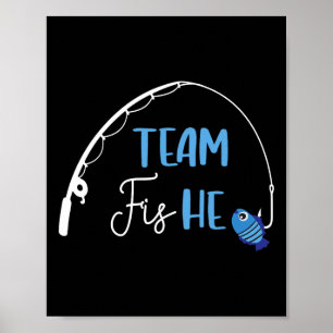 Affiche Équipe Poisson He Chemise Pêche Genre Reveal Party