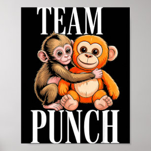 Affiche Équipe punch - bébé singe mignon Équipe punch - bé