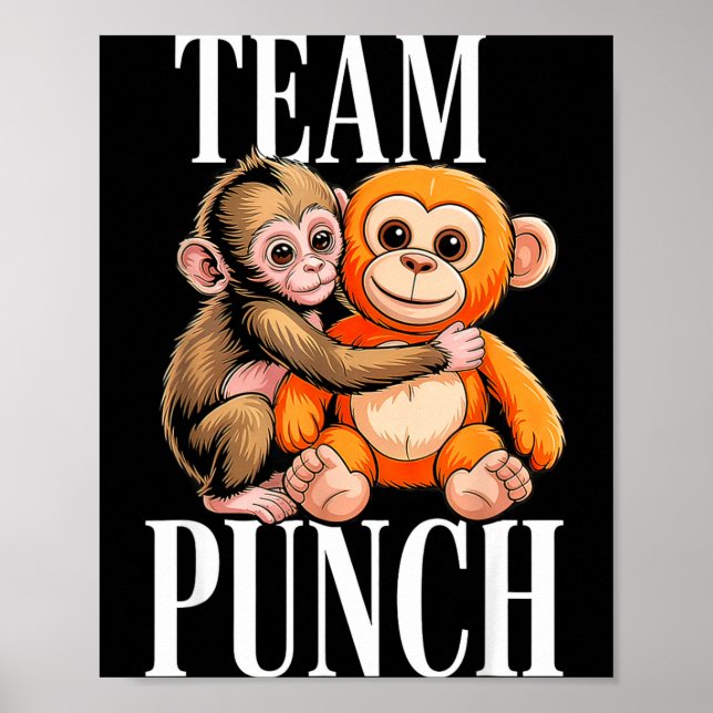 Affiche Équipe punch - bébé singe mignon Équipe punch - bé (Devant)
