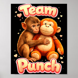 Affiche Équipe punch bébé singe mignon nommé punch femmes