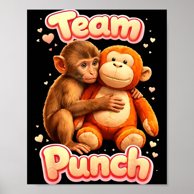 Affiche Équipe punch bébé singe mignon nommé punch femmes (Devant)