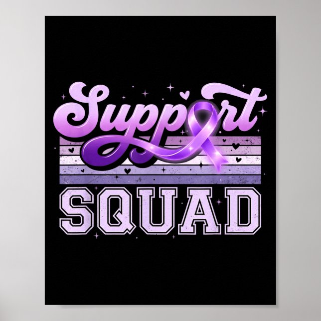 Affiche Équipe ruban violet groupe de soutien alzheimer (Devant)