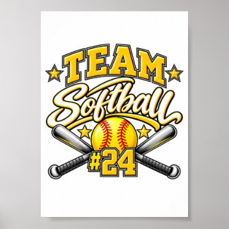 Affiche Équipe Softball #24 Conception Sportive