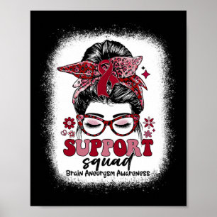 Affiche Équipe super de soutien Messy Bun Cerveau Aneurysm