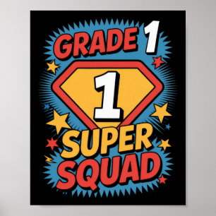 Affiche Équipe Superhéros de première année 1ère année Enf
