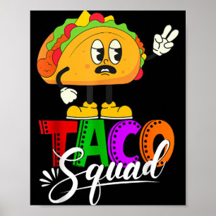 Affiche Équipe taco cinco de mayo drôle de nourriture mexi