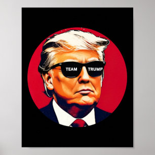 Affiche Équipe Trump Patriotic 4 Juillet Je Suis Présidé