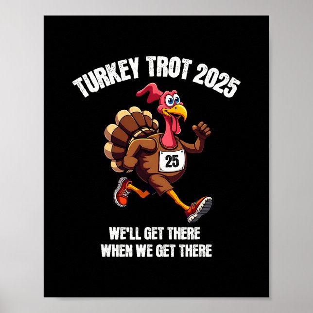Affiche Équipe Turkey Trot 2025 Funny Thanksgiving Running (Devant)