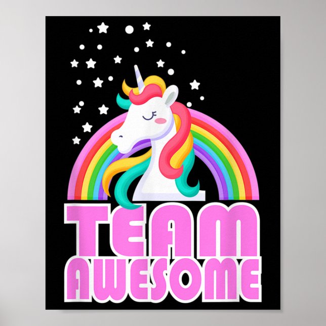 Affiche Équipe Unicorn Ewesome Rainbow Jga Mariage Mariée  (Devant)