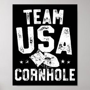 Affiche Équipe usa champion de cornhole lancer de sac de h