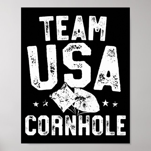 Affiche Équipe usa champion de cornhole lancer de sac de h (Devant)
