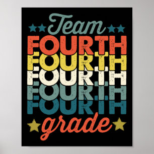 Affiche Équipe Vintage 4ème Quatrième Année Byck À l'École