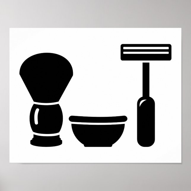 Affiche Équipement de rasage de barbier (Devant)