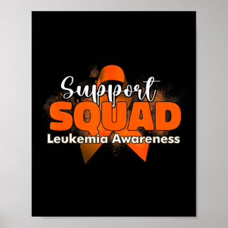 Affiche Équipes de soutien ruban orange leucémie cancer